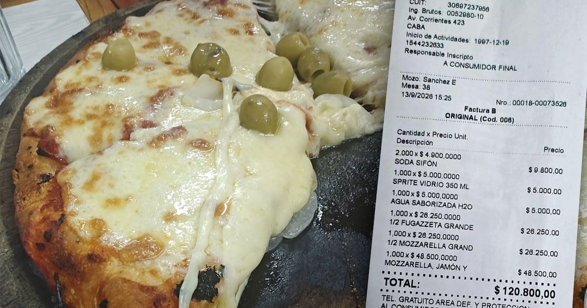 Una pizza entera y dos mitades: cómo se descompuso una cuenta de más de 120.000 pesos en El Cuartito