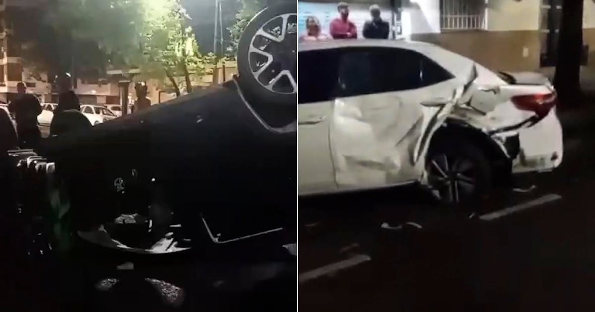 Una conductora con 1,79 gramos de alcohol por litro volcó en Caballito y dejó cinco personas heridas