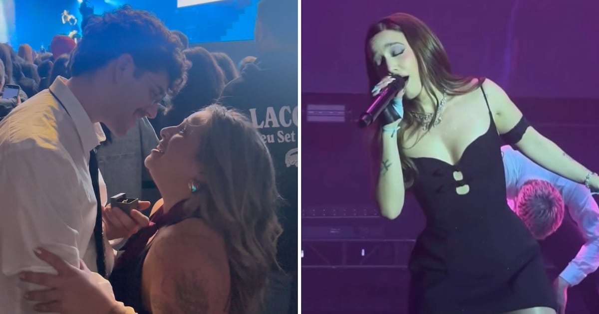 Se le animó en la fila de al lado: la propuesta de casamiento que se coló en el show de Ángela Torres
